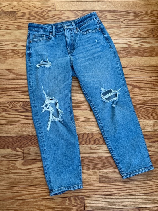 Old Navy O.G Straight High Rise Distressed Secret Slim Pocket Jeans Sz 4 Petite - Picture 4 of 6